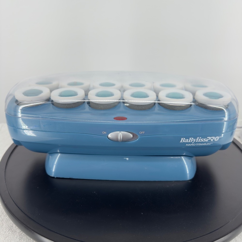 BaBylissPRO Nano Titanium Jumbo 12 Roller Hair Setter Blue Professional WORKS